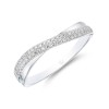 9ct White Gold Brilliant Cut 0.14ct Diamond Twist Fancy Band