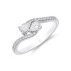 9ct White Gold Pear and Brilliant Cut 0.40ct Diamond Two Stone Ring