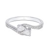 9ct White Gold Pear and Brilliant Cut 0.40ct Diamond Two Stone Ring