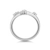 9ct White Gold Round Brilliant 0.15ct Diamond 2 Row Fancy Band