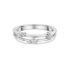 9ct White Gold Round Brilliant 0.15ct Diamond 2 Row Fancy Band