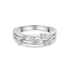 18ct White Gold 0.65ct Diamond 3 Row Fancy Band