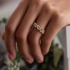 9ct Yellow Gold Round Brilliant 0.33ct Diamond Leaf Style Fancy Band