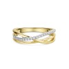 9ct 2 Colour 0.15ct Round Brilliant Diamond Crossover Fancy Band