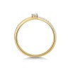 9ct Yellow Gold Round Brilliant 0.15ct Diamond Crossover Fancy Band