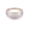 9ct Three Colour 0.25ct Round Brilliant Cut Diamond Triple Row Band