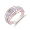 9ct Three Colour 0.25ct Round Brilliant Cut Diamond Triple Row Band