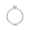 Platinum Round Brilliant 0.33ct Diamond Bar Set Solitaire Ring with Claw Set Shoulders