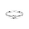 Platinum Round Brilliant 0.33ct Diamond Bar Set Solitaire Ring with Claw Set Shoulders