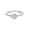 Platinum Round Brilliant 0.25ct Diamond Halo Solitaire with Diamond Shoulders