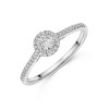 Platinum Round Brilliant 0.25ct Diamond Halo Solitaire with Diamond Shoulders