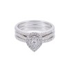 9ct White Gold Pear Shape Cluster and Matching Band and Eternity 0.50ct