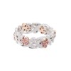 Ungar and Ungar 18ct White Gold 0.17ct Diamond and 0.22ct Pink Sapphire Floral Full Hoop Ring 6mm