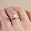 Platinum Emerald Cut 2.00ct Lab Diamond Solitaire Ring