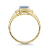 9ct Yellow Gold 0.90ct Blue Topaz Cushion Cut Rub Over Ring