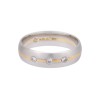 Platinum and 18ct Yellow Gold Diamond Set Court Wedding Ring 4mm