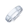 Gents 9ct White Gold 5mm Bevelled Edge Flat Court Wedding Ring