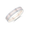 9ct White Gold Rose Gold Centre Line Wedding Ring 4.5mm 1