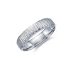 9ct White Gold 5mm Bark Effect Wedding Band