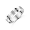 9ct White Gold 5mm Lined Gents Wedding Band