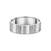 9ct White Gold 6mm Lined Pattern Gents Wedding Band