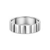 9ct White Gold 6mm Line Pattern Gents Wedding Band