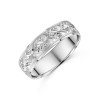 9ct White Gold 6mm Diamond Cut Gents Wedding Ring