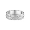 9ct White Gold 6mm Diamond Cut Gents Wedding Ring
