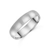 9ct White Gold 5mm Satin Finish Mens Wedding Ring