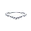 9ct White Gold Wishbone Wedding Band