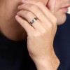9ct Gold 2 Colour Bevelled Edge 6mm Wedding Band