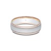 9ct Gold 2 Colour Bevelled Edge 6mm Wedding Band
