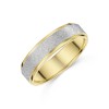 9ct Yellow and White Gold Iced Centre Gents Wedding Band
