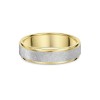 9ct Yellow and White Gold Iced Centre Gents Wedding Band