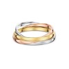 9ct White, Yellow and Rose Gold 2mm 3 Band Russian Wedding Ring