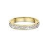 9ct Yellow and White Gold 3mm Single Row Sparkle Cut Wedding Band