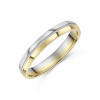 9ct 2 Colour 3mm Ladies Bead Centre Wedding Ring