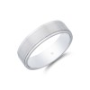 Platinum Matte Patterned Finish and Polished Edge 6mm Wedding Band