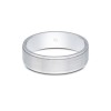 Platinum Matte Patterned Finish and Polished Edge 6mm Wedding Band