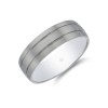 Platinum Double Groove Wedding Band