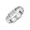 Platinum 6mm Diamond Cut Pattern Gents Wedding Band