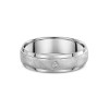 Platinum 0.05ct Diamond Set 6mm Gents Wedding Band