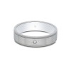 Palladium Matte Finish and Beaded Edge Diamond Set 0.02ct 5mm Wedding Band