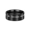 Titanium Black Double Lined 6mm Flat Court Wedding Ring