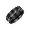 Titanium Black Double Lined 6mm Flat Court Wedding Ring
