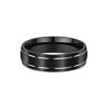 Titanium 6mm Black Double Lined Gents Flat Court Wedding Ring