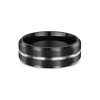 Titanium Black 8mm Contrast Line Bevelled Edge Gents Wedding Ring