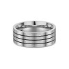 Titanium 8mm Black Lined Gents Wedding Ring