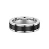 Titanium 6mm Black Centre Lined Gents Wedding Ring