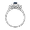 18ct White Gold Oval 7x5mm Sapphire & Diamond 0.50ct Double Row Halo Ring
